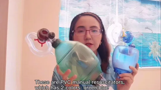 Rianimatore manuale in PVC Fabbrica di borse Ambu in PVC Rianimatore manuale in PVC per bambini pediatrici adulti Taglia infantile Verde con CE, FDA